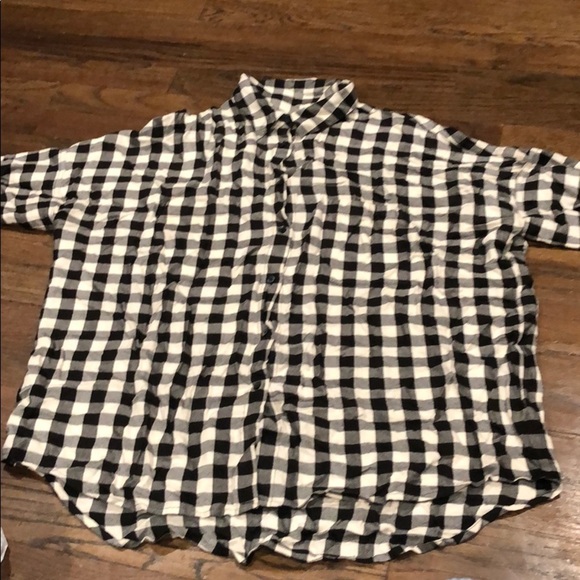 Short sleeve black and white madewell flannel S - Picture 1 of 5